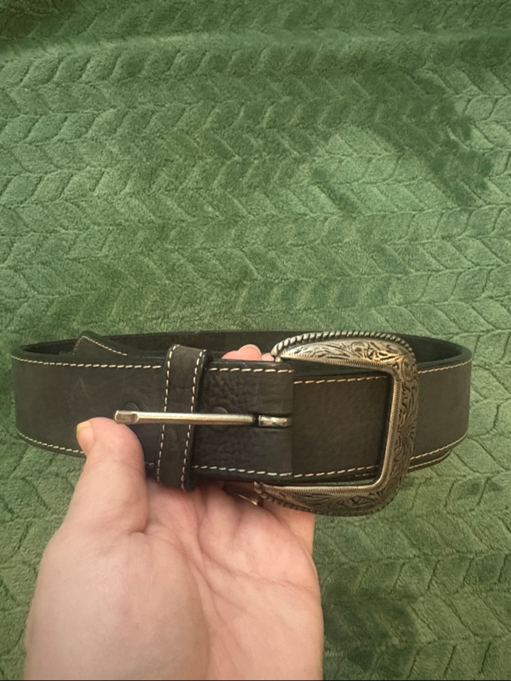 3D Genuine Leather Western Classics Belt Dark Brown 44